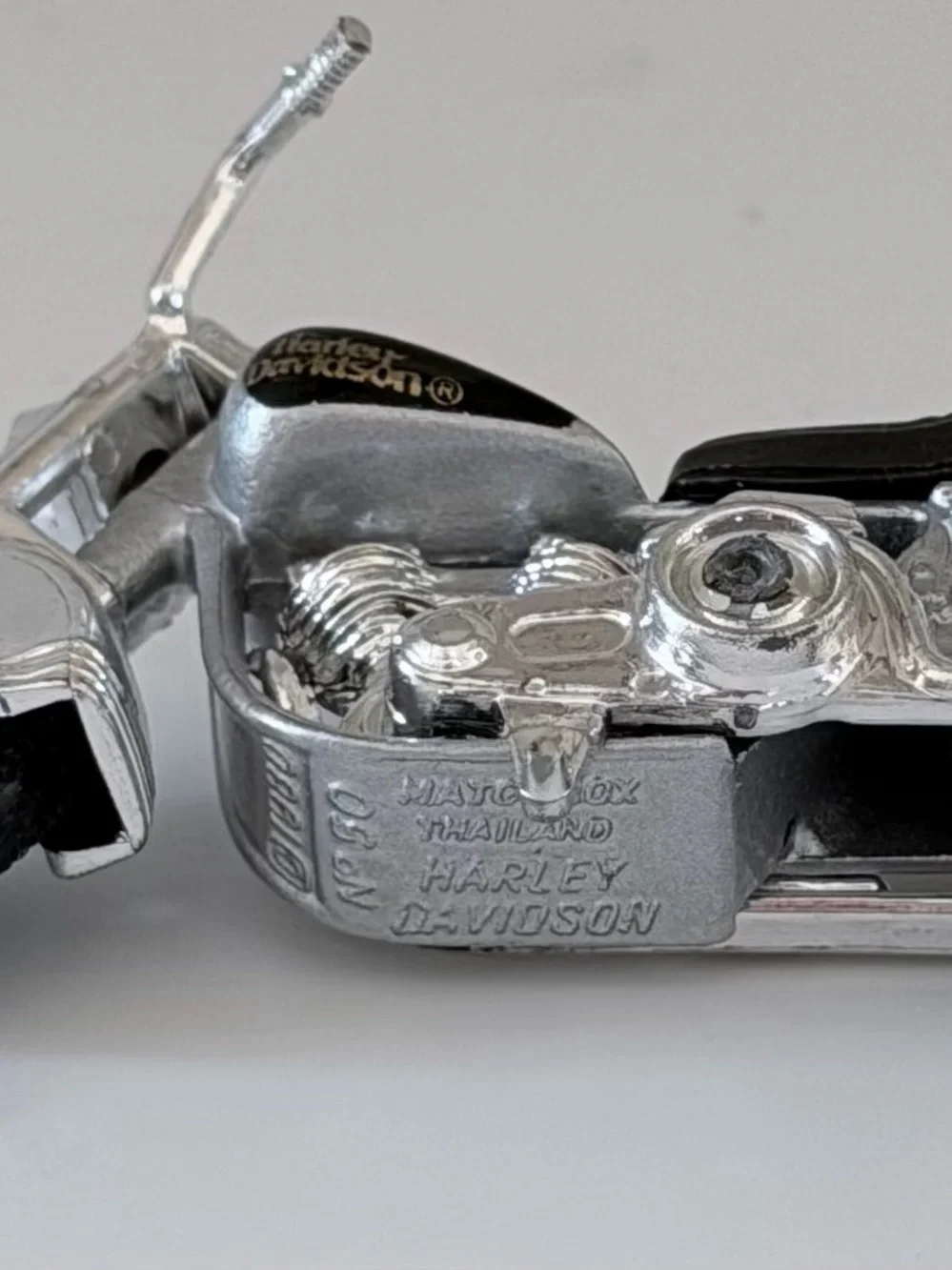 Vintage Harley Davidson 1/66 Matchbox Silver & Black Diecast Motorcycle
